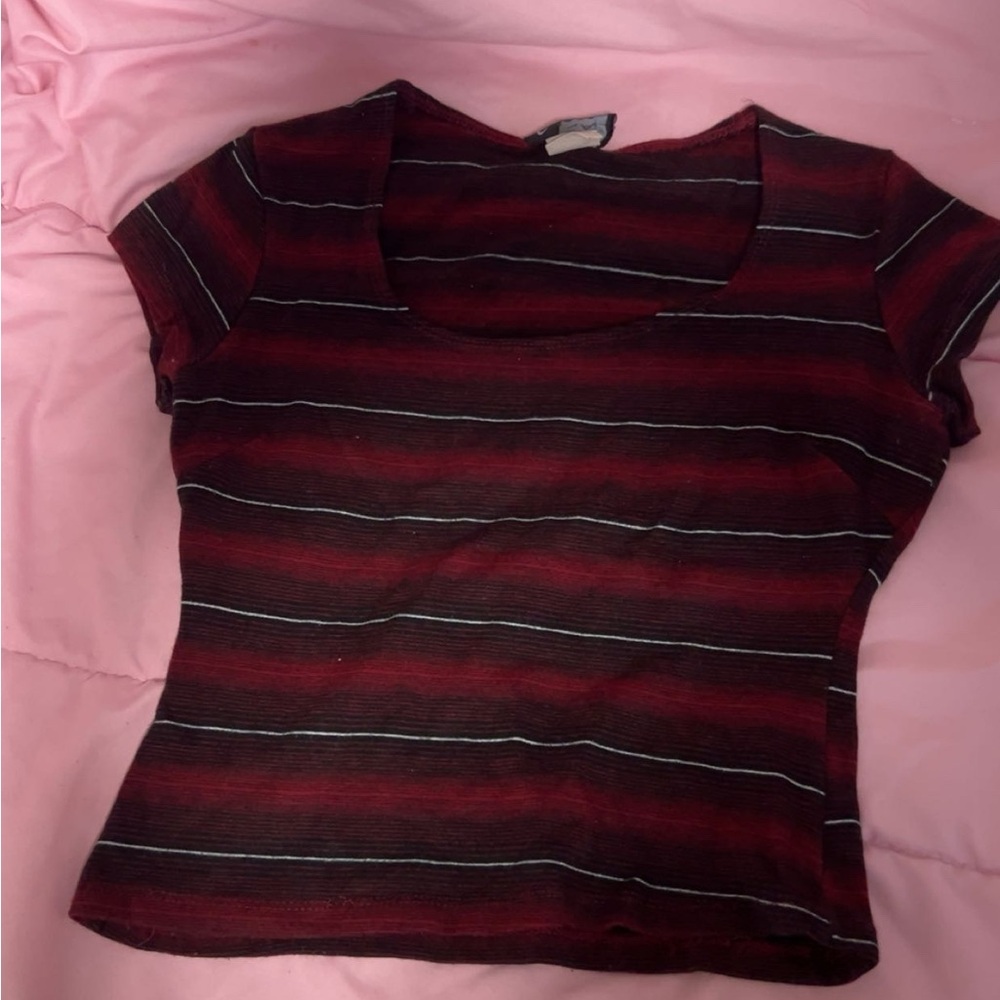 Red Cap Sleeve Fitted Crop Tee